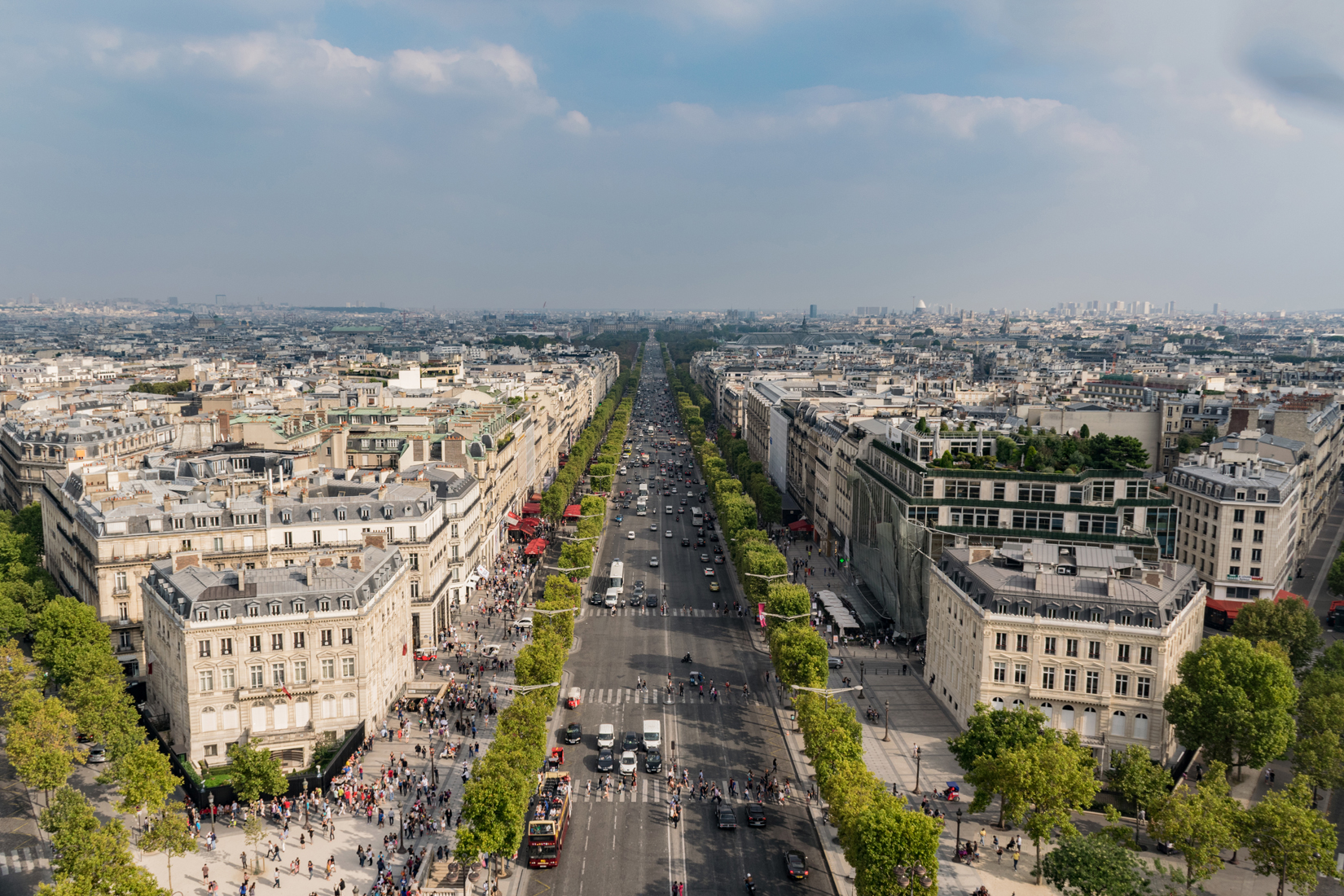 The Avenue des Champs-Élysées boulevard from The Arc de Triomphe de l'Étoile