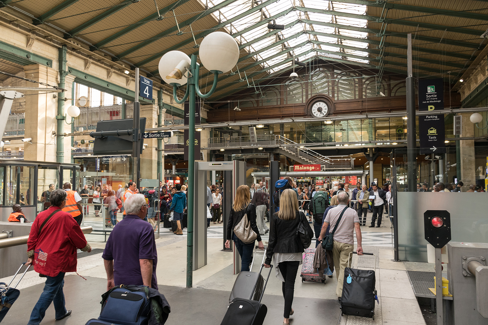 Arriving in Paris at platform 4 of Gare du Nord station